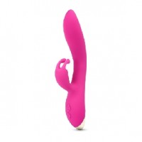 Rabbit Vibrator, 9 Vibrating Functions on Shaft & 9 Rabbit Ears Clitoral Functions, Rechargeable, Silicone, PINK